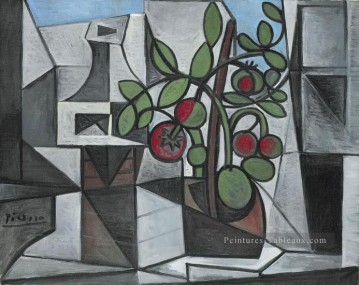 Cubisme œuvres - Carafe et plante de tomate 1944 Cubisme